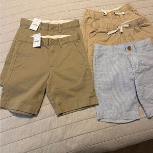 Crewcuts Tan and Blue Striped Boys' Shorts - size 6